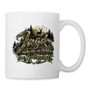 Jäger/in Jagd Leidenschaft Hobby Natur Tiere Wald - Tasse - Weiß - Rechts