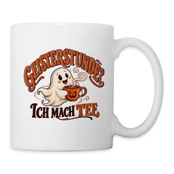 Geisterstunde? Ich mach Tee | Lustiges Halloween  - Tasse - Weiß - Rechts