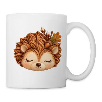 Niedlicher Igel im Herbstlaub - Tasse - Weiß - Rechts