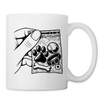 Addiction Dog Love Doggie – Ballpfotenbeutel - Tasse - Weiß - Rechts