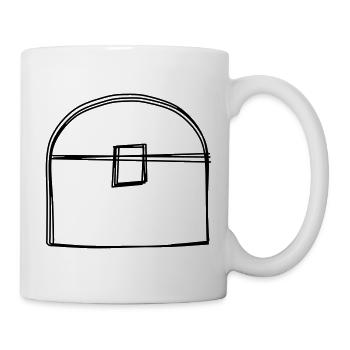 Schatzkiste handgezeichnet - Tasse - Weiß - Rechts
