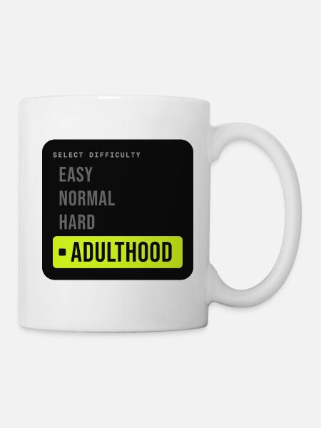 Schwierigkeitsgrad: Leicht, Normal, schweres Erwachsenenalter, - Tasse - Weiß