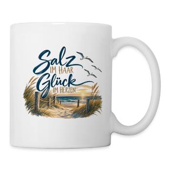 Salz im Haar Glück im Herzen - Tasse - Weiß - Rechts
