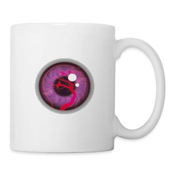 Neonauge: Leuchtende Irisstruktur - Tasse - Weiß - Rechts