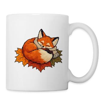 Schlafender Fuchs im Schal - Tasse - Weiß - Rechts