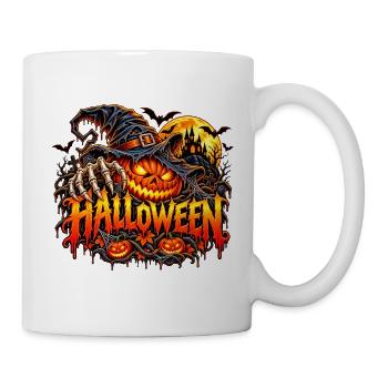 Halloween Kürbis mit Krallen - Tasse - Weiß - Rechts