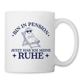 Pension hab ich meine Ruhe Pensionärin Schaf - Tasse - Weiß - Rechts