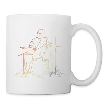 Schlagzeuger Retro Look - Tasse - Weiß - Rechts