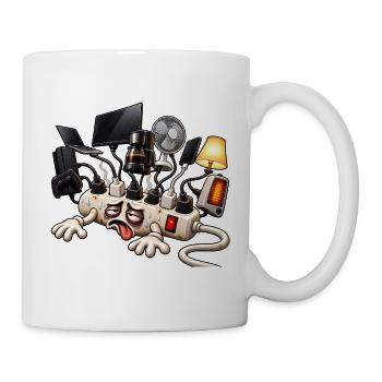 Cartoon überlastetes Verlängerungskabel - Tasse - Weiß - Rechts