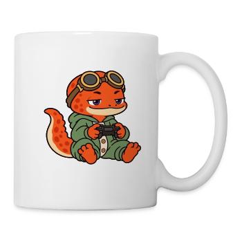 Schläfriger Gamer Salamander - Tasse - Weiß - Rechts