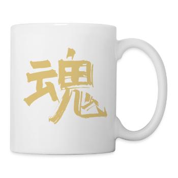 Geist / Seele (Tamashii) Japanisch - KANJI Tusche - Tasse - Weiß - Rechts