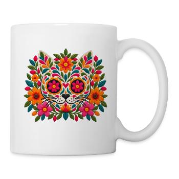 Siamesische Blüten-Zuckerschädelkatze | Pyrenäenlinien-Labor - Tasse - Weiß - Rechts