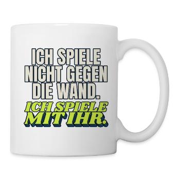 Padel - nicht gegen die Wand, mit ihr - Tasse - Weiß - Rechts