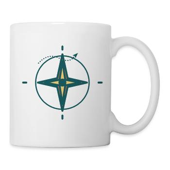 Nordstern Kompass Grafik - Tasse - Weiß - Rechts