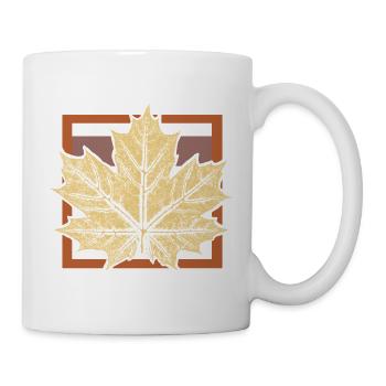 Ahorn Blatt im Rahmen / Floral Botanik - Tasse - Weiß - Rechts