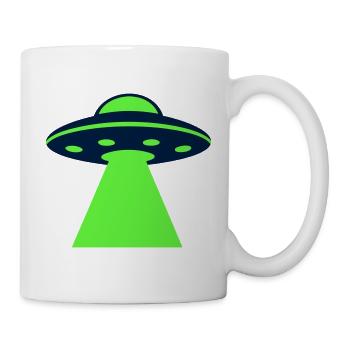 Ufo Alien Raumschiff Grafik - Tasse - Weiß - Rechts