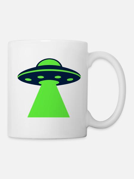 Ufo Alien Raumschiff Grafik - Tasse - Weiß