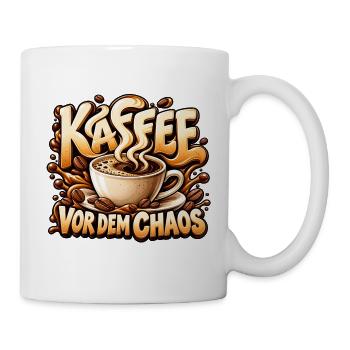 Kaffee vor dem Chaos Lustiges Geschenk für Freunde - Tasse - Weiß - Rechts