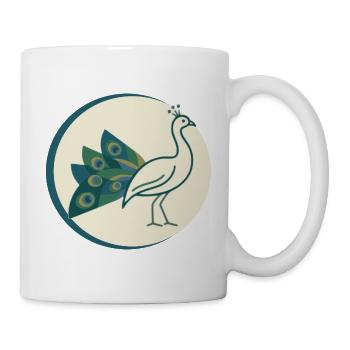 Pfau - Tasse - Weiß - Rechts