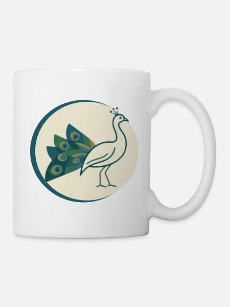 Pfau - Tasse - Weiß