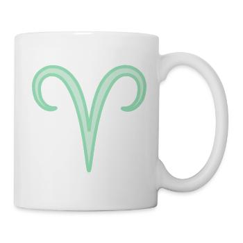 Widder-Tierkreiszeichen Pastellgrün - Tasse - Weiß - Rechts