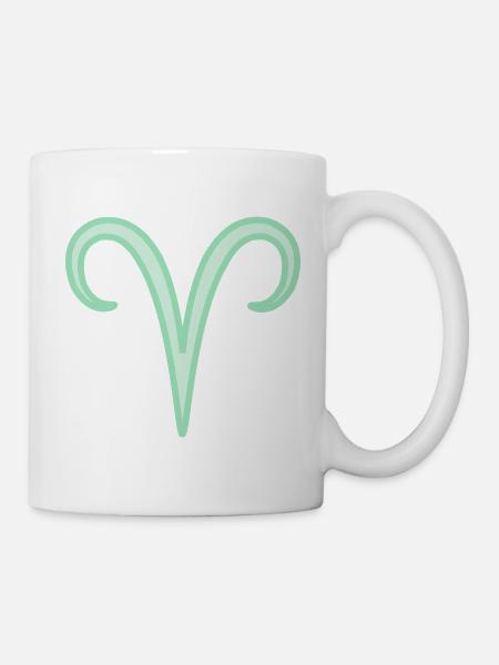 Widder-Tierkreiszeichen Pastellgrün - Tasse - Weiß