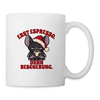 Fledermaus vor der Bescherung - Tasse - Weiß - Rechts