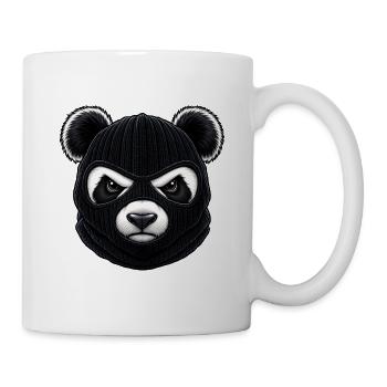 Panda mit Sturmhaube – Cooler Streetwear Look - Tasse - Weiß - Rechts