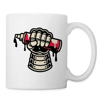 Samurai Ruestung Graffiti Icon - Tasse - Weiß - Rechts