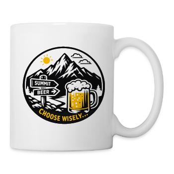 Bier am Berggipfel - Tasse - Weiß - Rechts