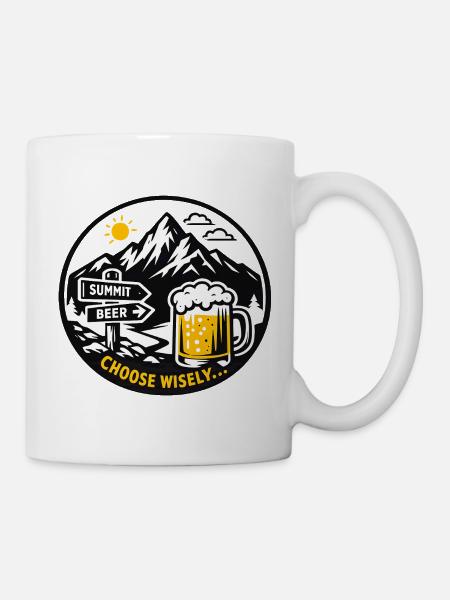 Bier am Berggipfel - Tasse - Weiß