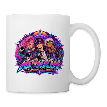 Familie, Freundschaft und Gemeinschaft × Synthwave-Jahre... - Tasse - Weiß - Rechts