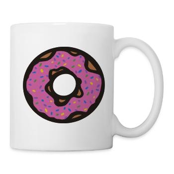 Pink Sprinkle Donut Pop Art - Tasse - Weiß - Rechts