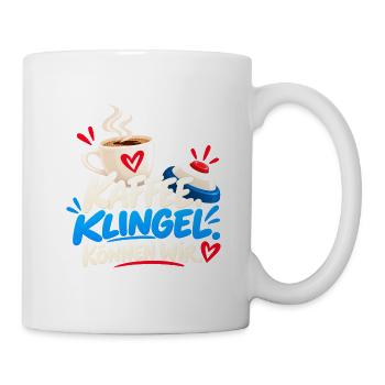 Kaffee Klingel Herz Design - Tasse - Weiß - Rechts