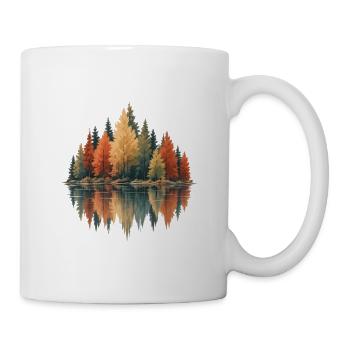 Herbstwald Spiegelbild - Tasse - Weiß - Rechts
