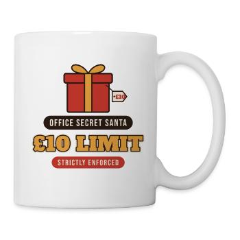 Secret Santa: 10-Pfund-Limit, streng durchgesetzt - Tasse - Weiß - Rechts