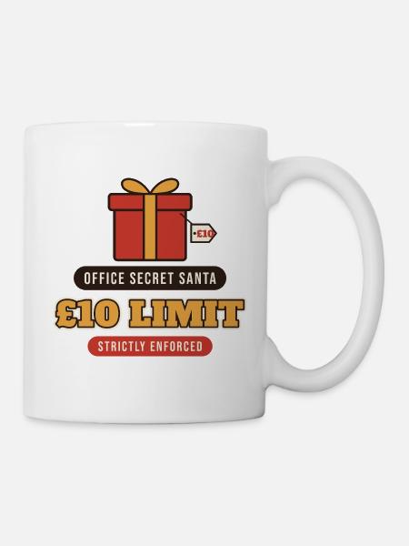 Secret Santa: 10-Pfund-Limit, streng durchgesetzt - Tasse - Weiß