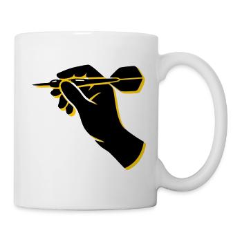 Dartspieler Wurf Hand Icon - Tasse - Weiß - Rechts