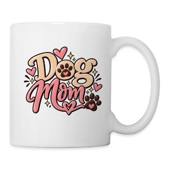 Pfotenabdruck Hunde-Mama-Herzkunst - Tasse - Weiß - Rechts