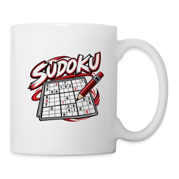 Sudoku-Grafikdruck Roter Stift - Tasse - Weiß - Rechts