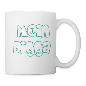 Moin Digga  - Tasse - Weiß - Rechts