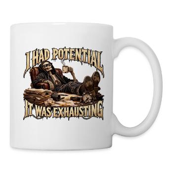 Lustiges Skelett, sarkastischer Humor - Tasse - Weiß - Rechts