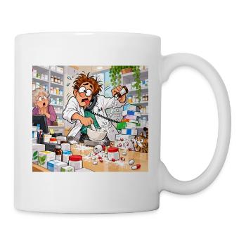 Apothekerchaos im Labor-Comic - Tasse - Weiß - Rechts