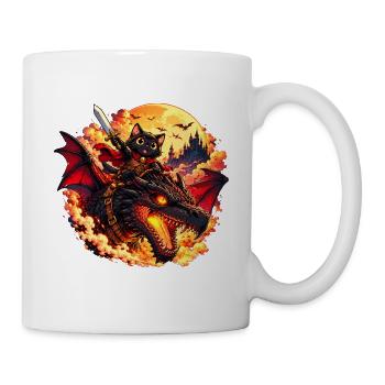 Drachenkatzenritter – Feuer & Fantasy - Tasse - Weiß - Rechts