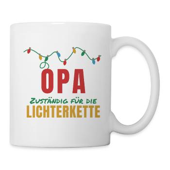 Opa – Zuständig für die Lichterkette - Tasse - Weiß - Rechts