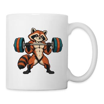 Red Panda Gewichtheber - Tasse - Weiß - Rechts