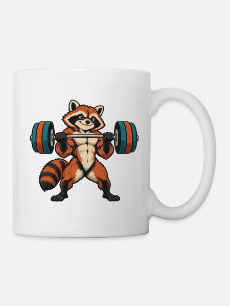 Red Panda Gewichtheber - Tasse - Weiß