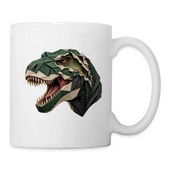Zerrissener Origami T-Rex – Realistischer Dinosaurier - Tasse - Weiß - Rechts