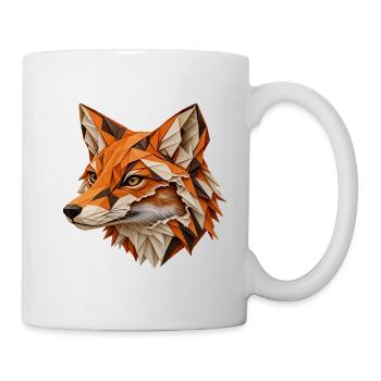 Zerrissener Origami-Fuchs – Wildes Porträt - Tasse - Weiß - Rechts