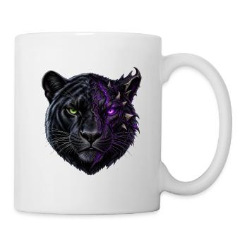 Schwarzer Panther Halbdämon – Lila Energie - Tasse - Weiß - Rechts